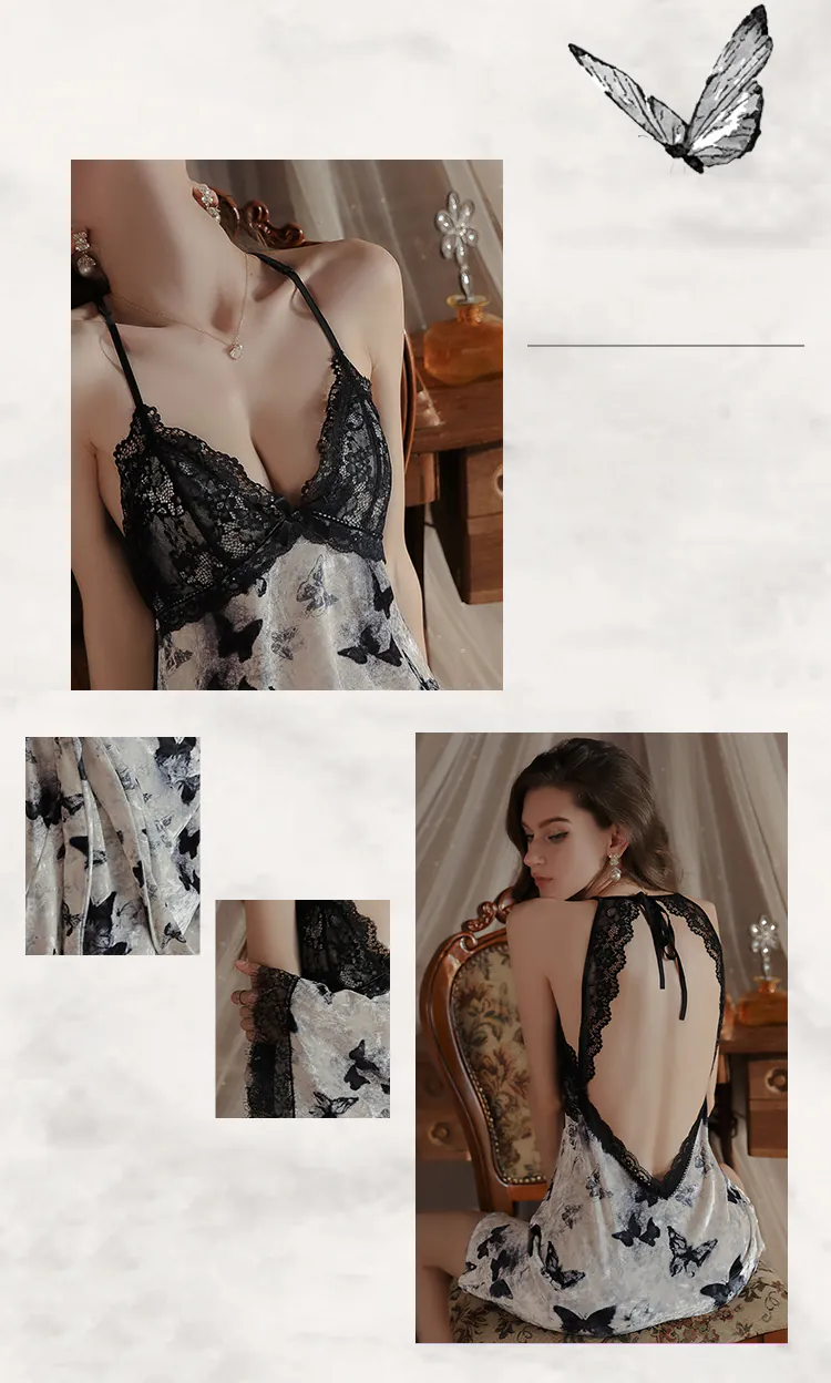 Sexy-Low-Cut-Open-Back-Lace-Trim-Butterfly-Print-Cami-Nightgown08