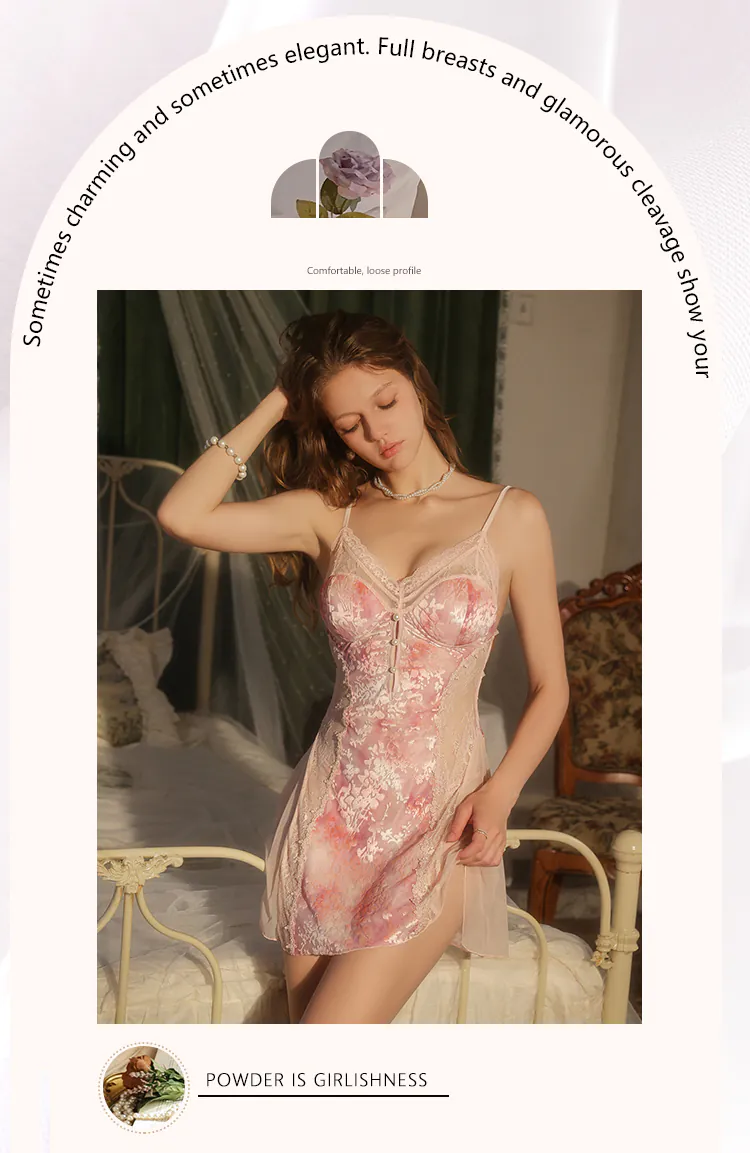 Sweet-French-Style-Backless-Sheer-Mesh-Bridal-Lace-Slip-Lingerie-Nightgown07