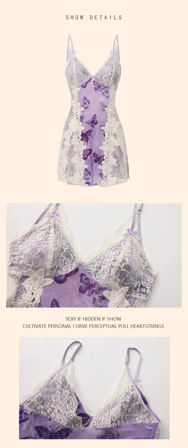 V-Neck-Butterfly-Print-Sheer-Mesh-Lace-Spaghetti-Strap-Babydoll-Nightgown18