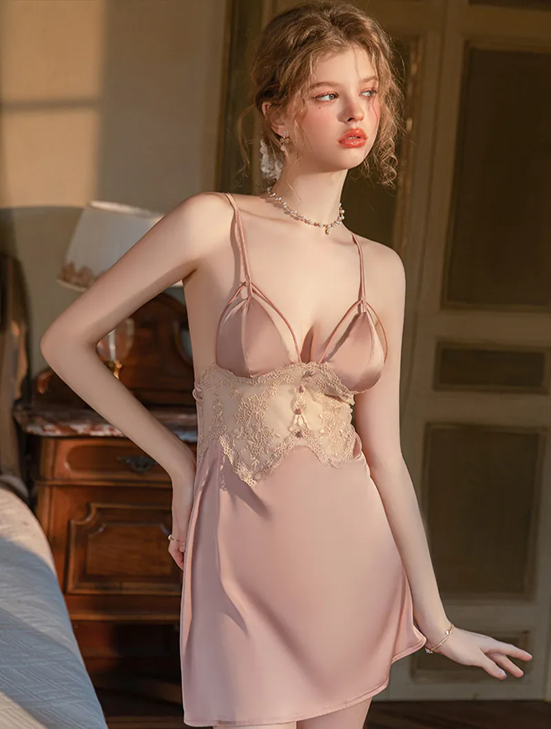 Women Soft Sheer Lace Bodice Built In Bra Babydoll Nightgown Lingerie05 Women Soft Sheer Lace Bodice Built In Bra Babydoll Nightgown Lingerie05