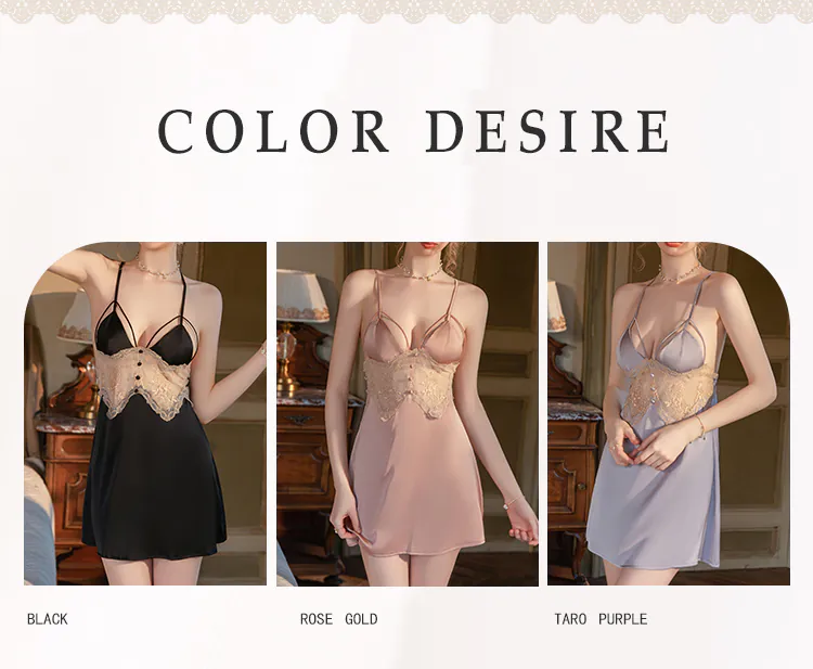 Women-Soft-Sheer-Lace-Bodice-Built-In-Bra-Babydoll-Nightgown-Lingerie12