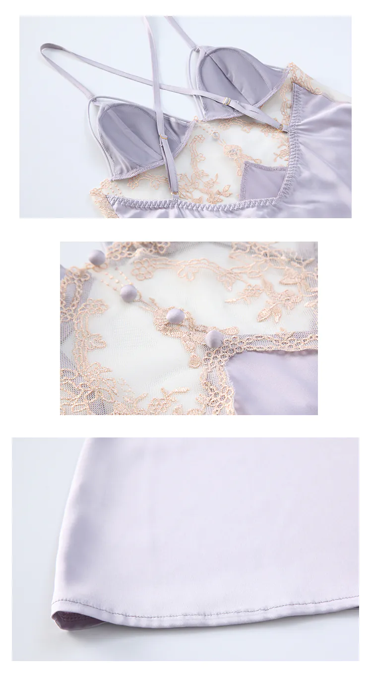 Women-Soft-Sheer-Lace-Bodice-Built-In-Bra-Babydoll-Nightgown-Lingerie21