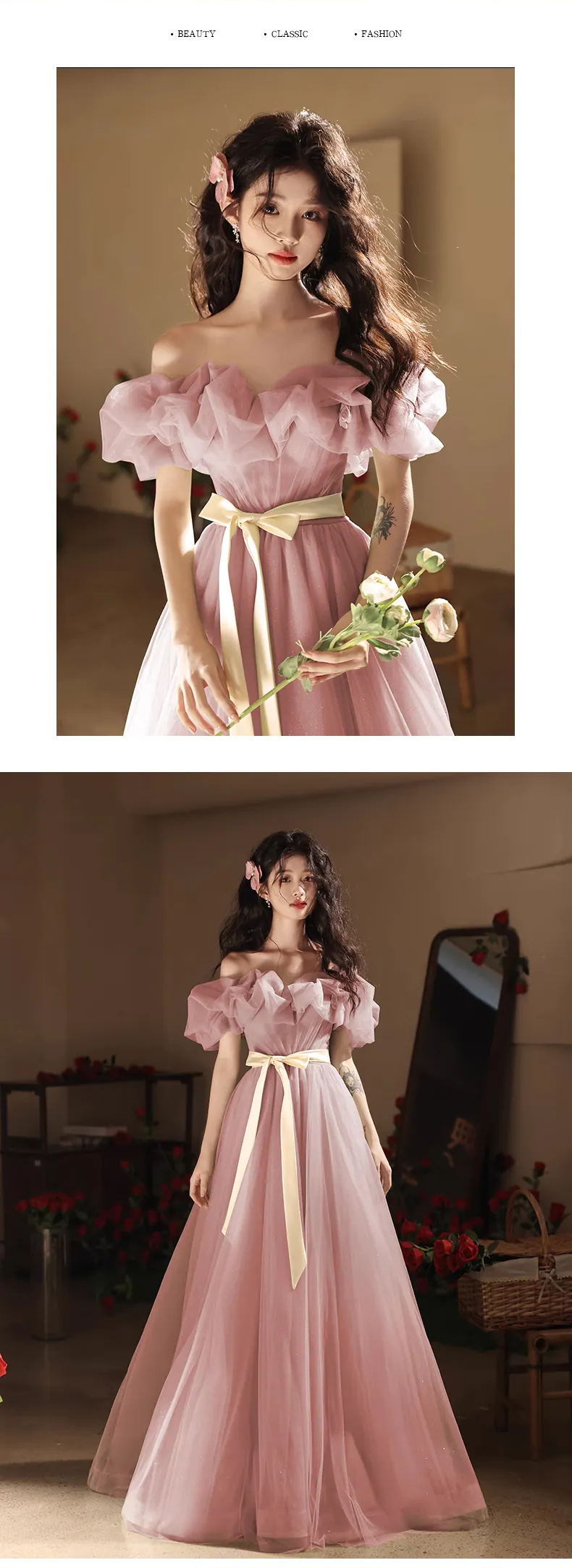 Beautiful-Pink-Off-the-Shoulder-Puffy-Tulle-Prom-Occasion-Evening-Dress11