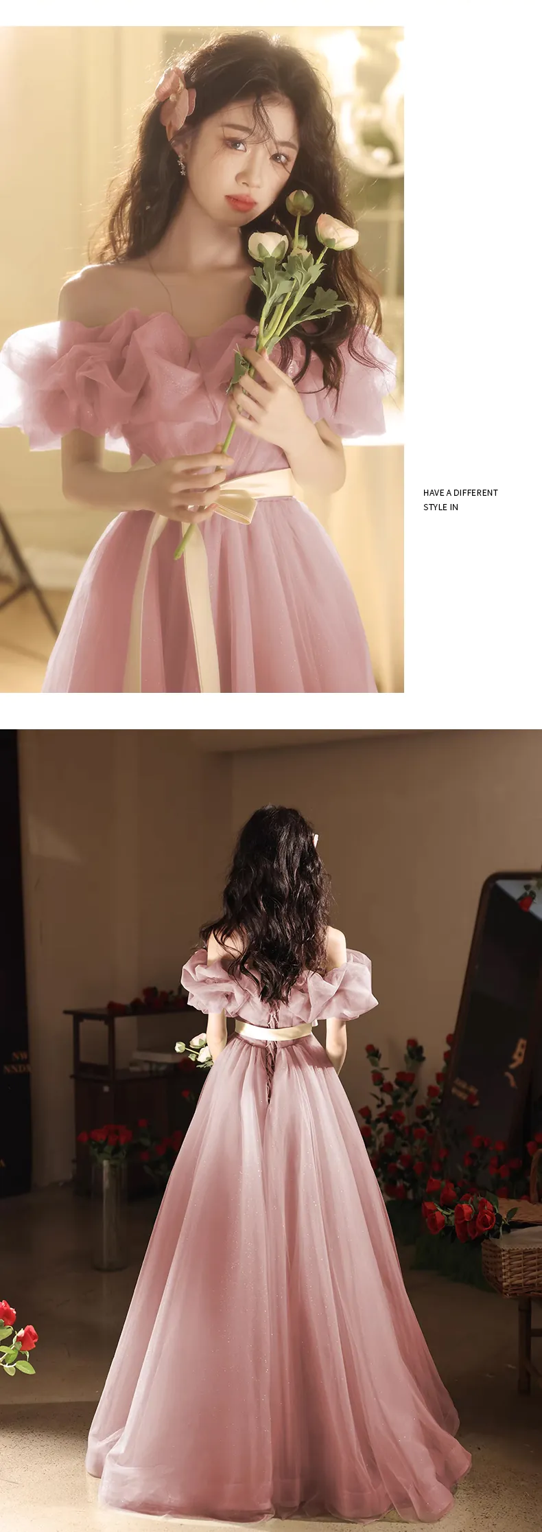 Beautiful-Pink-Off-the-Shoulder-Puffy-Tulle-Prom-Occasion-Evening-Dress13