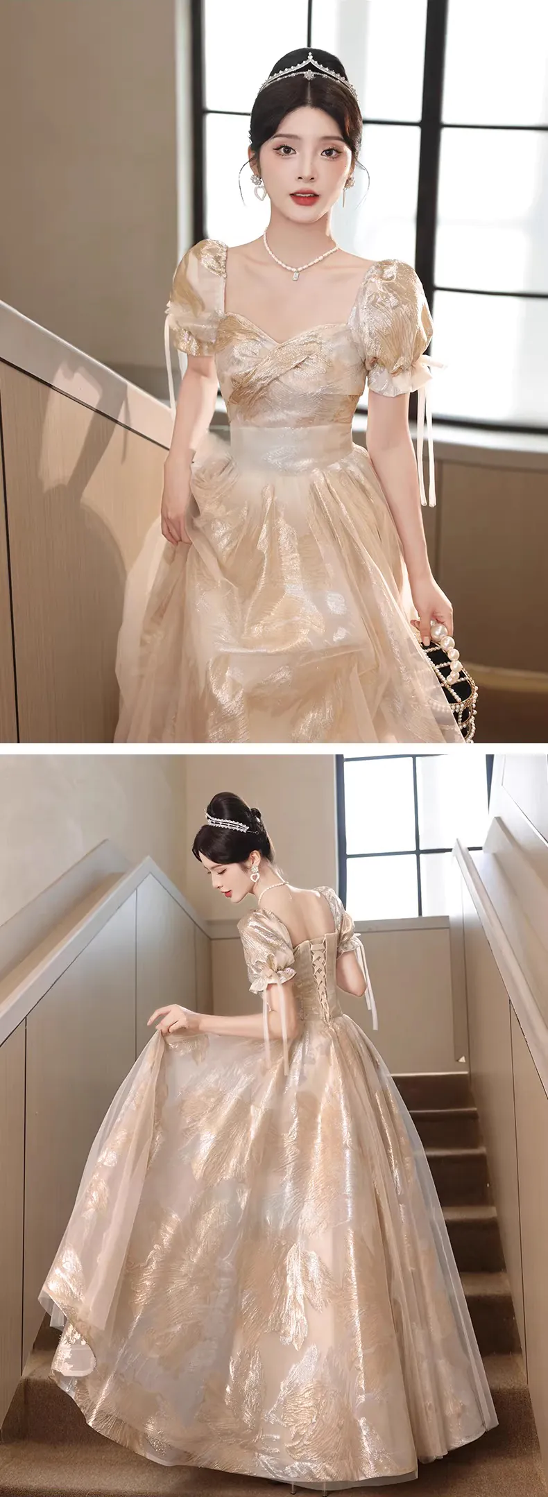 Champagne-Gold-Short-Sleeve-Plus-Size-Long-Prom-Dress-Evening-Gown15
