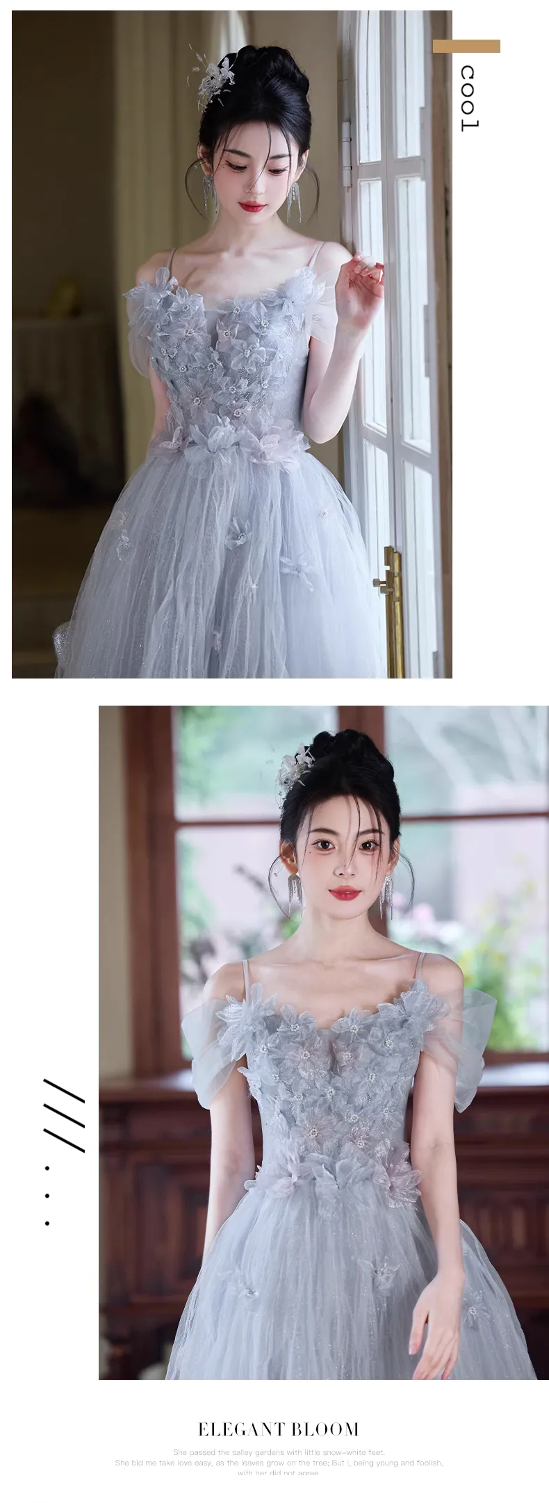 Chic-Princess-Gray-Tulle-Puffy-Boutique-Ball-Gown-Evening-Party-Dress11