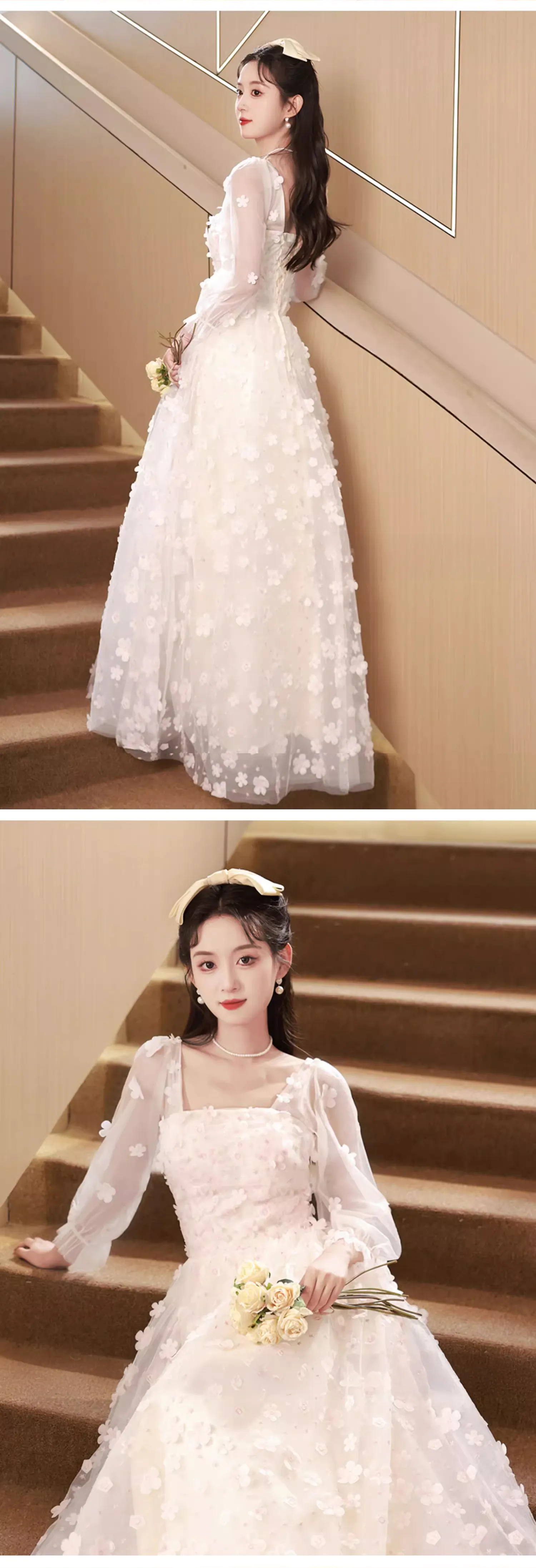 Classy-Long-Tulle-Sleeve-Evening-Prom-Dress-Formal-Gown-with-3D-Flowers12