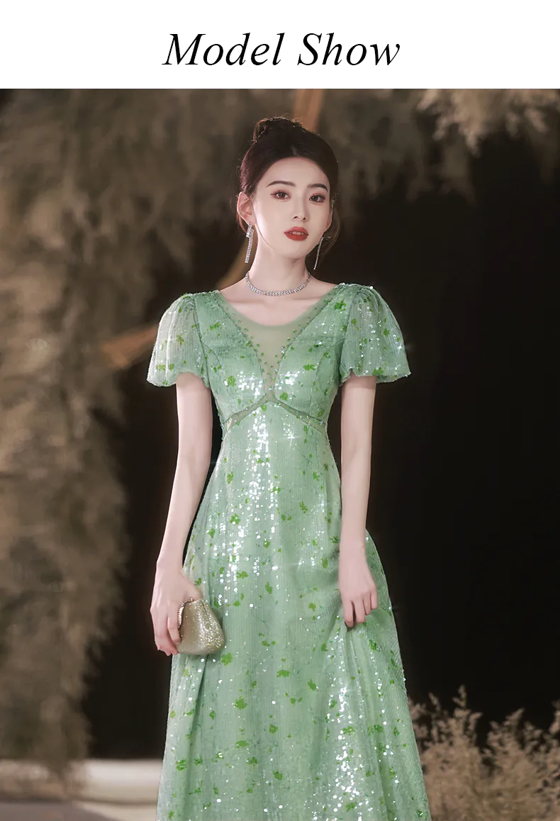 Mint-Green-V-Neck-Sequin-Glitter-Formal-Occasions-Prom-Evening-Dress10