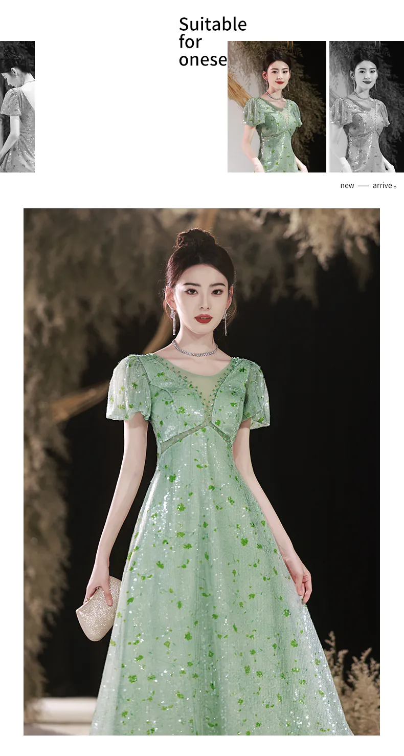 Mint-Green-V-Neck-Sequin-Glitter-Formal-Occasions-Prom-Evening-Dress12