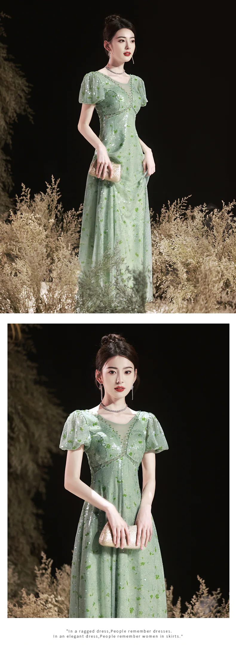 Mint-Green-V-Neck-Sequin-Glitter-Formal-Occasions-Prom-Evening-Dress14