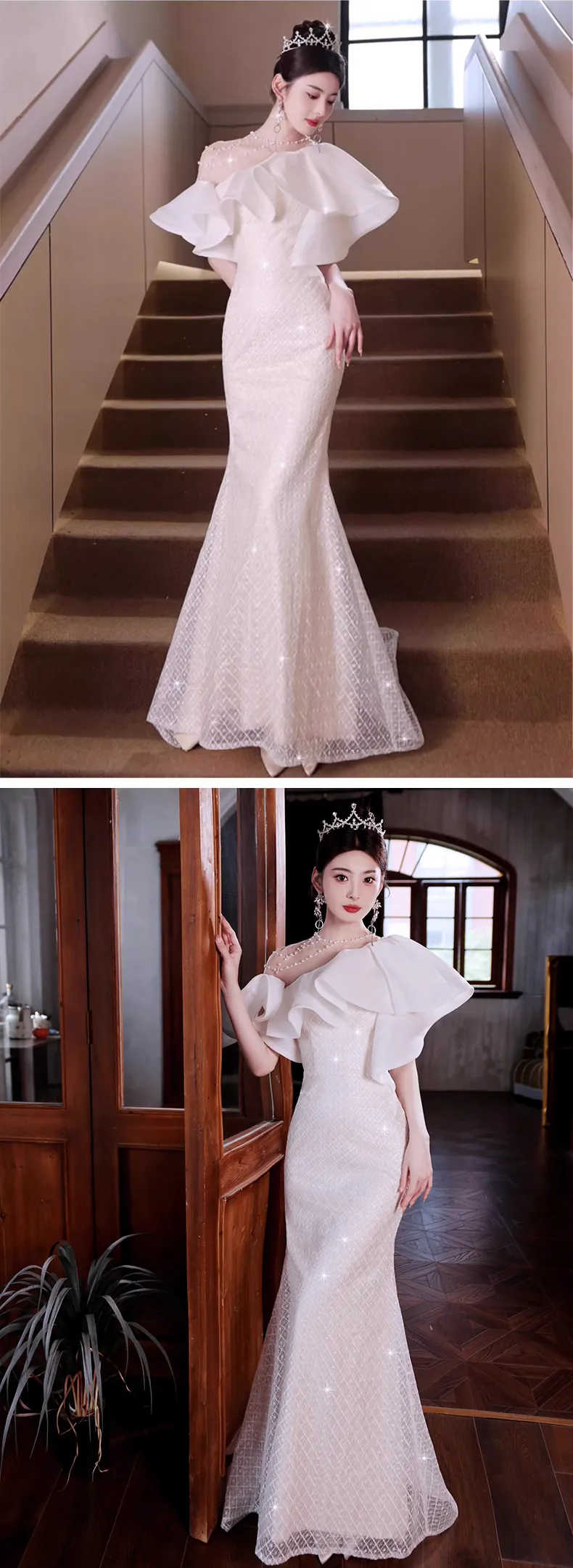 One-Shoulder-Long-Sleeve-Mermaid-Formal-Long-White-Prom-Dress14