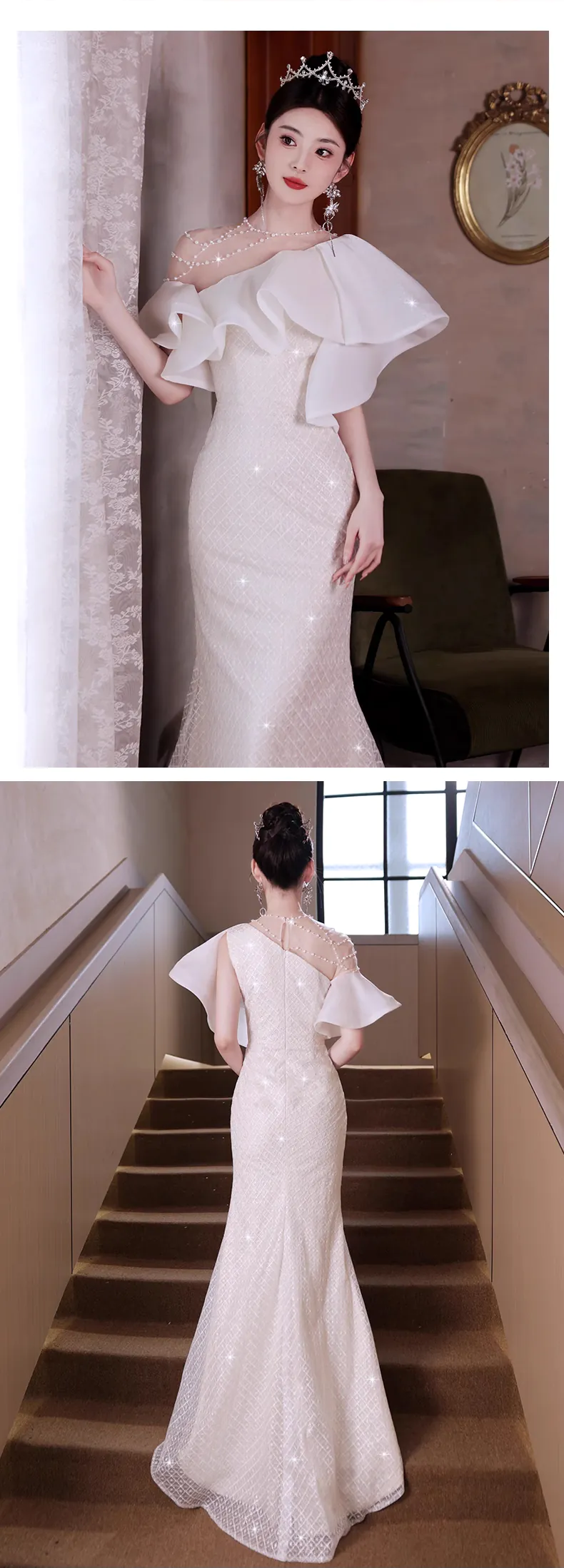 One-Shoulder-Long-Sleeve-Mermaid-Formal-Long-White-Prom-Dress15