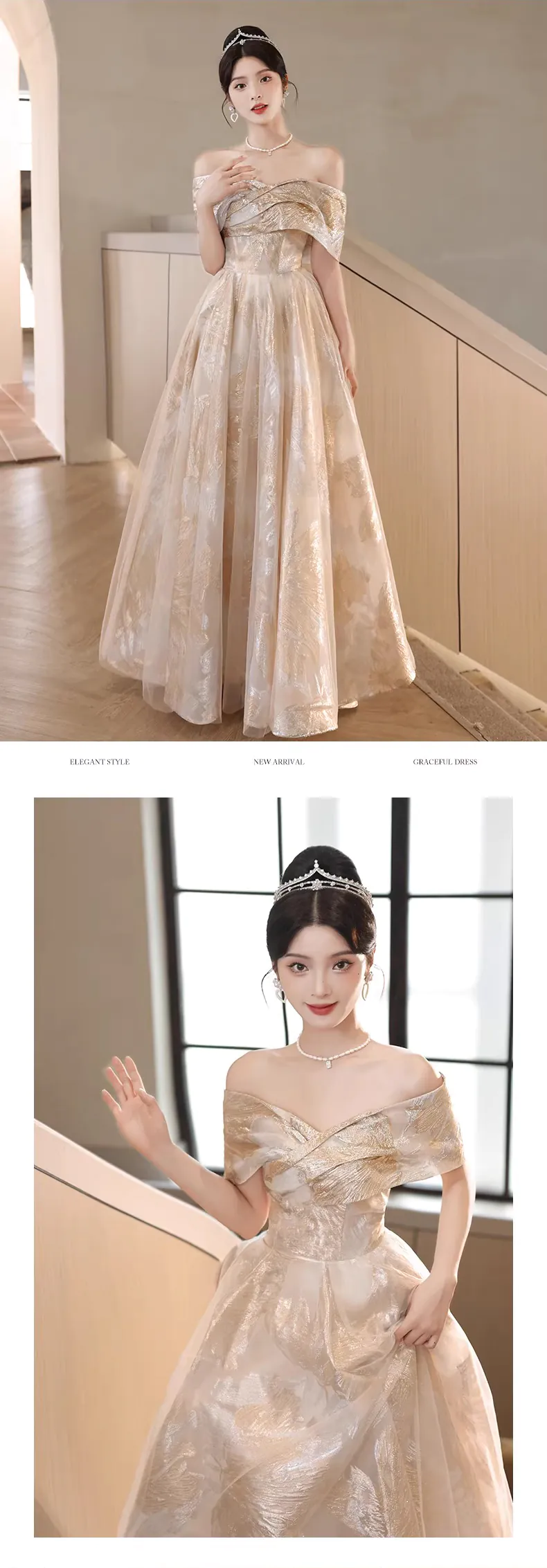 Pretty-Champagne-Off-the-Shoulder-Prom-Evening-Dress-Maxi-Gown12