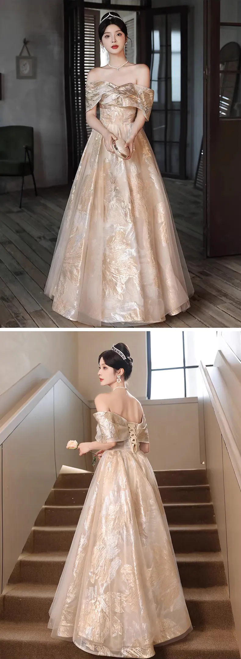 Pretty-Champagne-Off-the-Shoulder-Prom-Evening-Dress-Maxi-Gown15