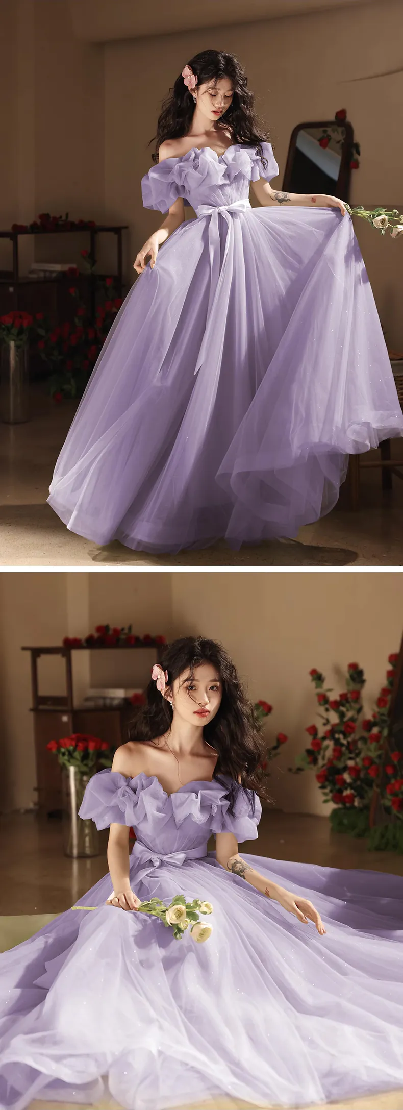 Purple-Tulle-Formal-Prom-Evening-Maxi-Dress-Graduation-Gown-Outfits-Wear12