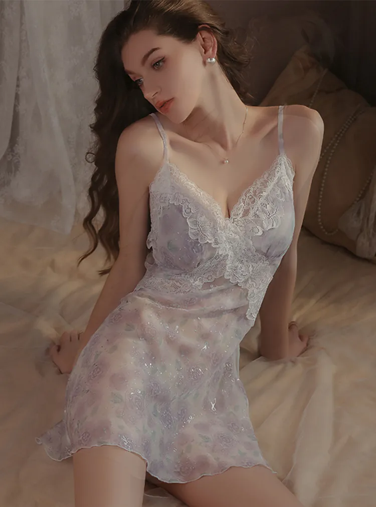 Sheer-Chiffon-Nightdress-with-Padded-Bra-Floral-Babydoll-Nightgown10