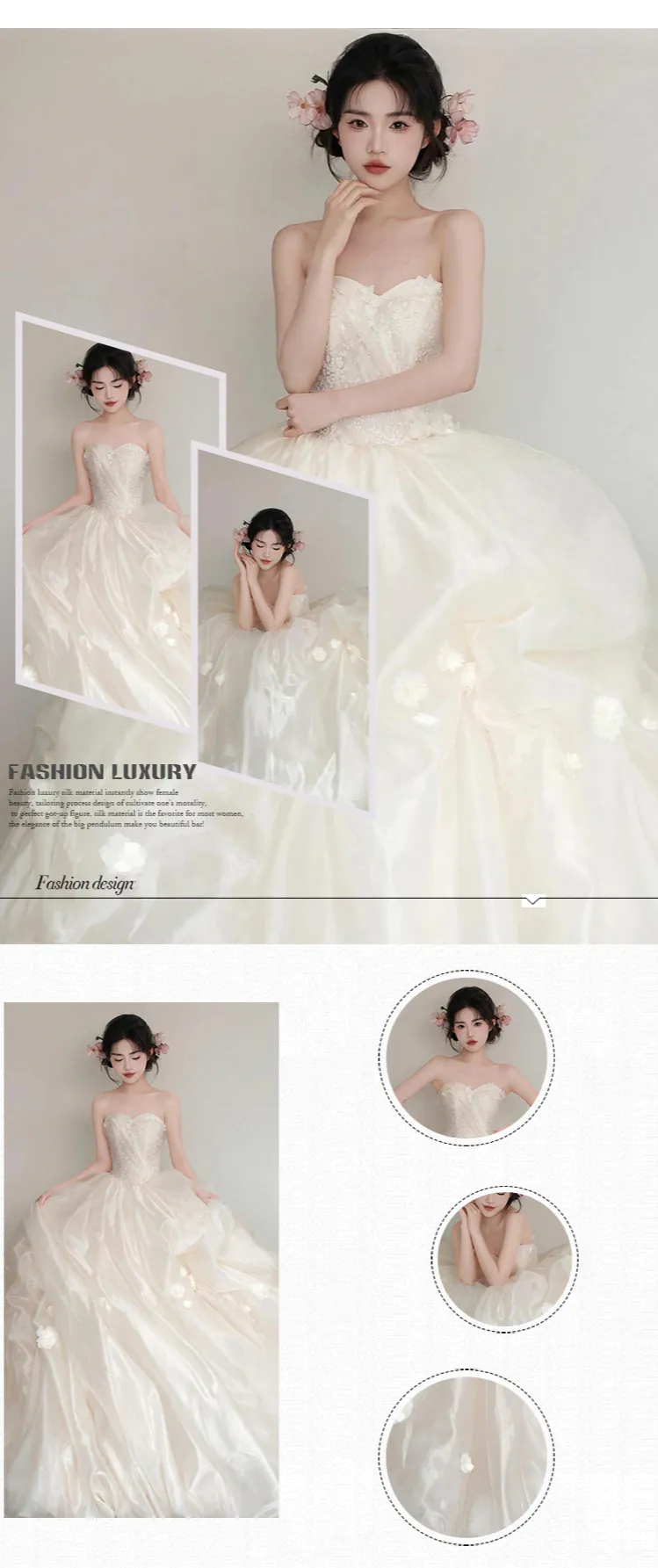 Sweet-Creamy-White-Princess-Tube-Top-Puffy-Skirt-Strapless-Formal-Maxi-Dress07