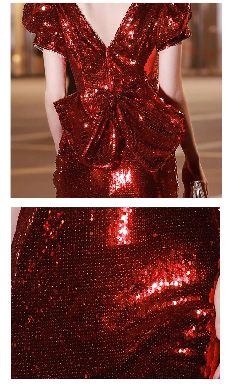 Beautiful-Burgundy-V-Neck-Sequin-Mermaid-Prom-Formal-Evening-Dress09