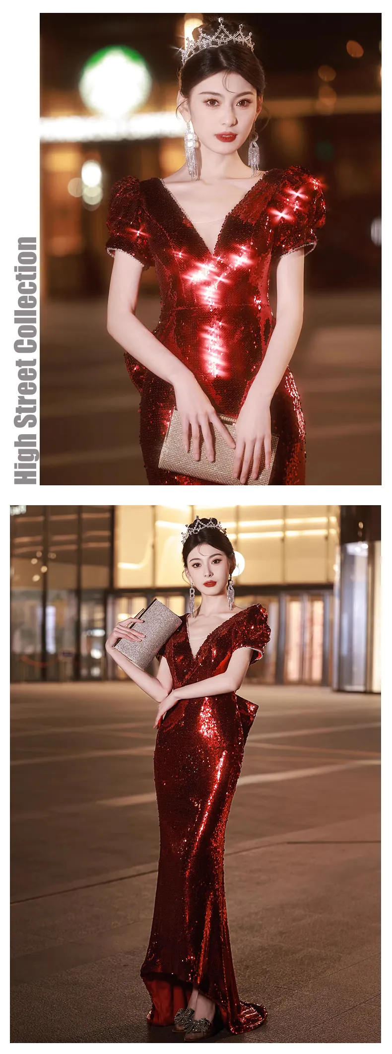 Beautiful-Burgundy-V-Neck-Sequin-Mermaid-Prom-Formal-Evening-Dress12