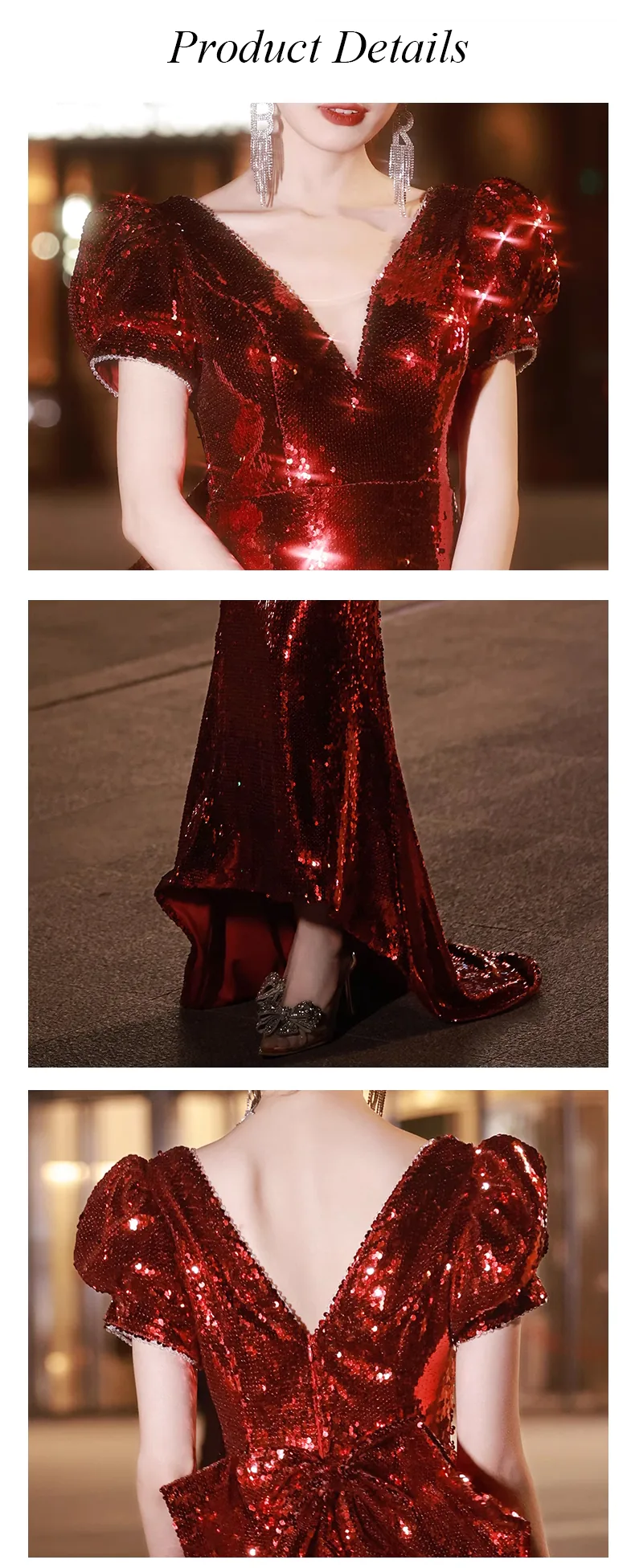 Beautiful-Burgundy-V-Neck-Sequin-Mermaid-Prom-Formal-Evening-Dress16