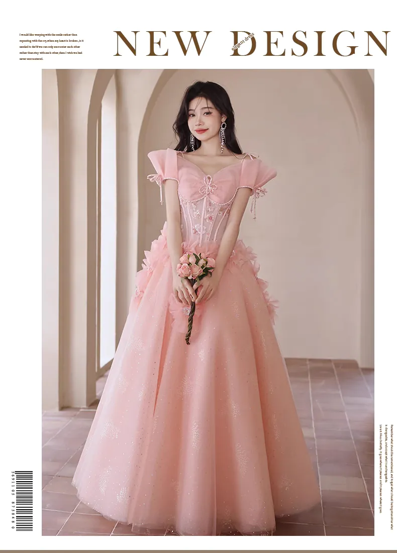 Beautiful-Pink-Floral-Chiffon-Wedding-Formal-Evening-Gown-Prom-Dress07