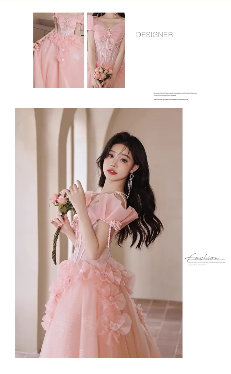 Beautiful-Pink-Floral-Chiffon-Wedding-Formal-Evening-Gown-Prom-Dress08