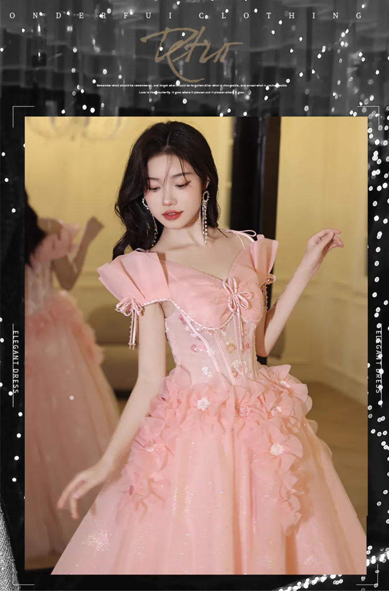 Beautiful-Pink-Floral-Chiffon-Wedding-Formal-Evening-Gown-Prom-Dress10