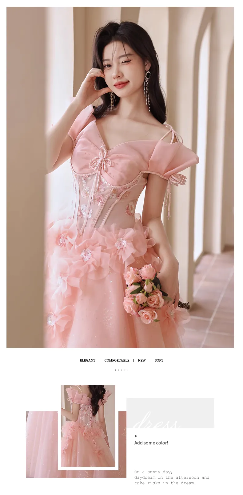 Beautiful-Pink-Floral-Chiffon-Wedding-Formal-Evening-Gown-Prom-Dress12