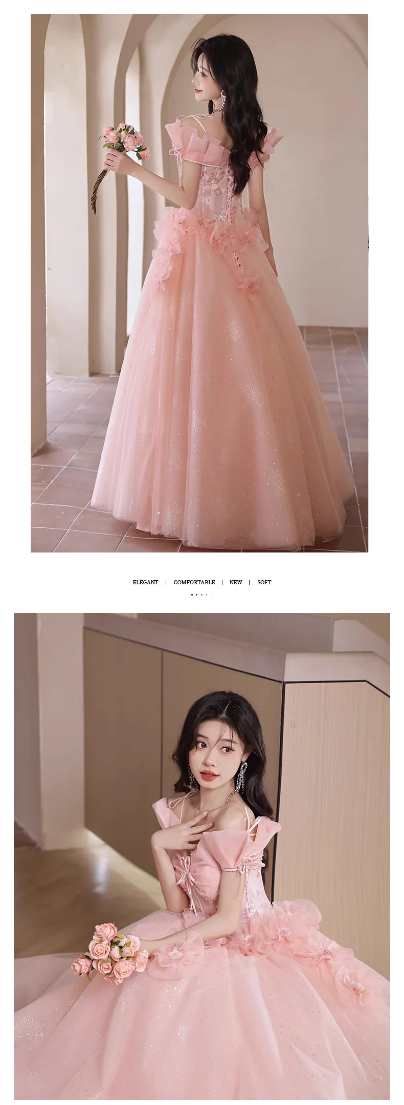 Beautiful-Pink-Floral-Chiffon-Wedding-Formal-Evening-Gown-Prom-Dress14