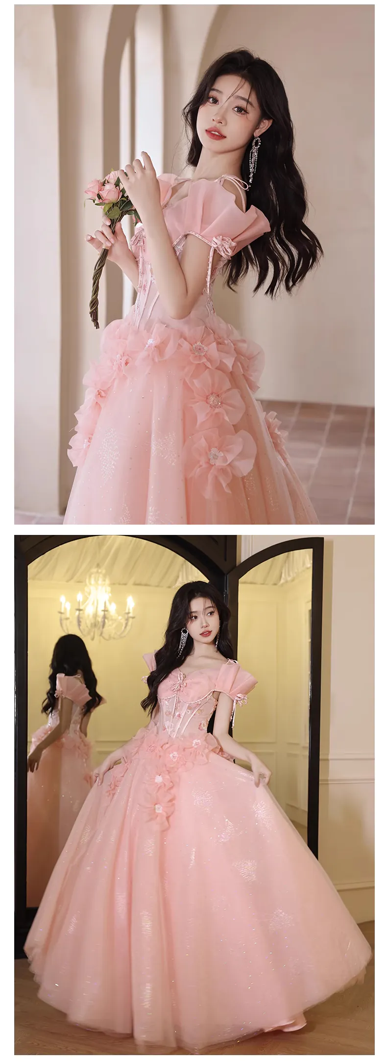 Beautiful-Pink-Floral-Chiffon-Wedding-Formal-Evening-Gown-Prom-Dress15