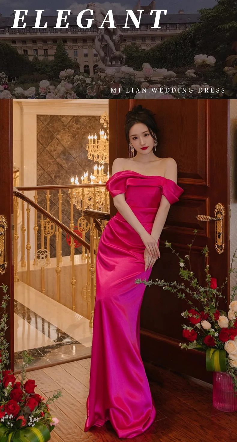 Chic-Rose-Red-Off-the-Shoulder-Satin-Bridal-Gown-Formal-Prom-Dress07