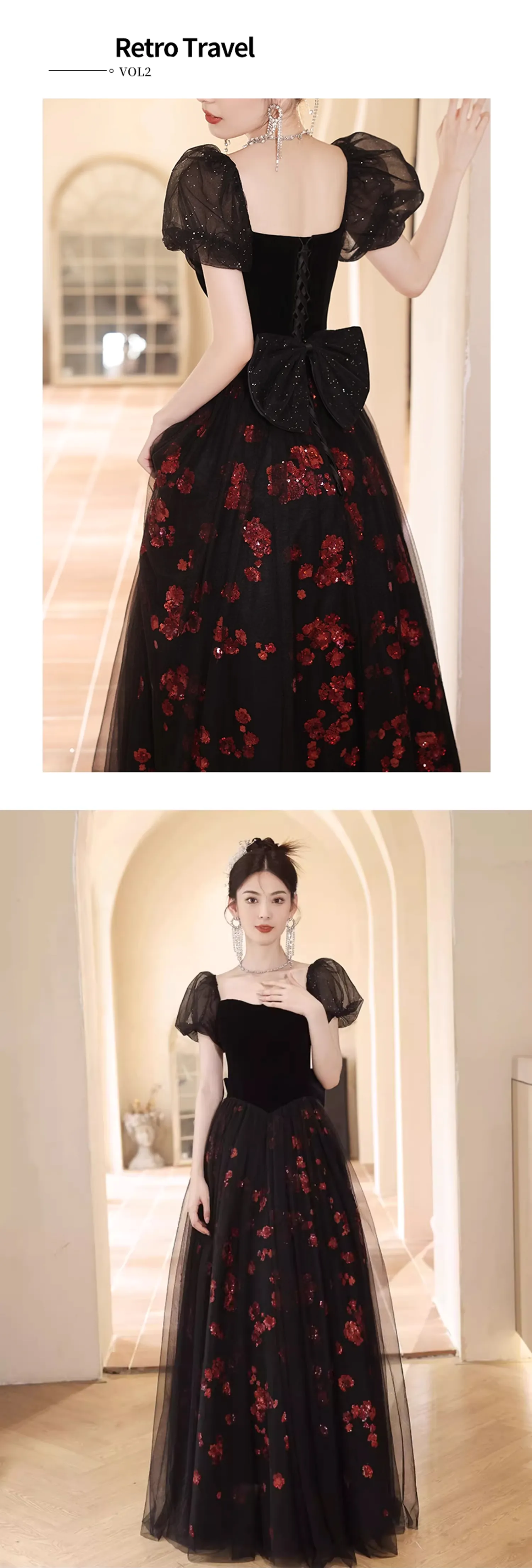 Chic-Square-Neck-Black-Evening-Gown-Formal-Party-Dress-with-Sleeves11