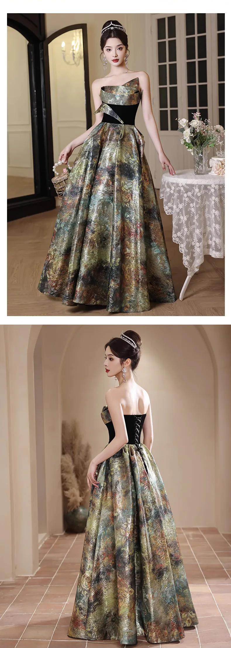 Chic-Vintage-Green-Strapless-Prom-Maxi-Dress-Banquet-Evening-Gown16