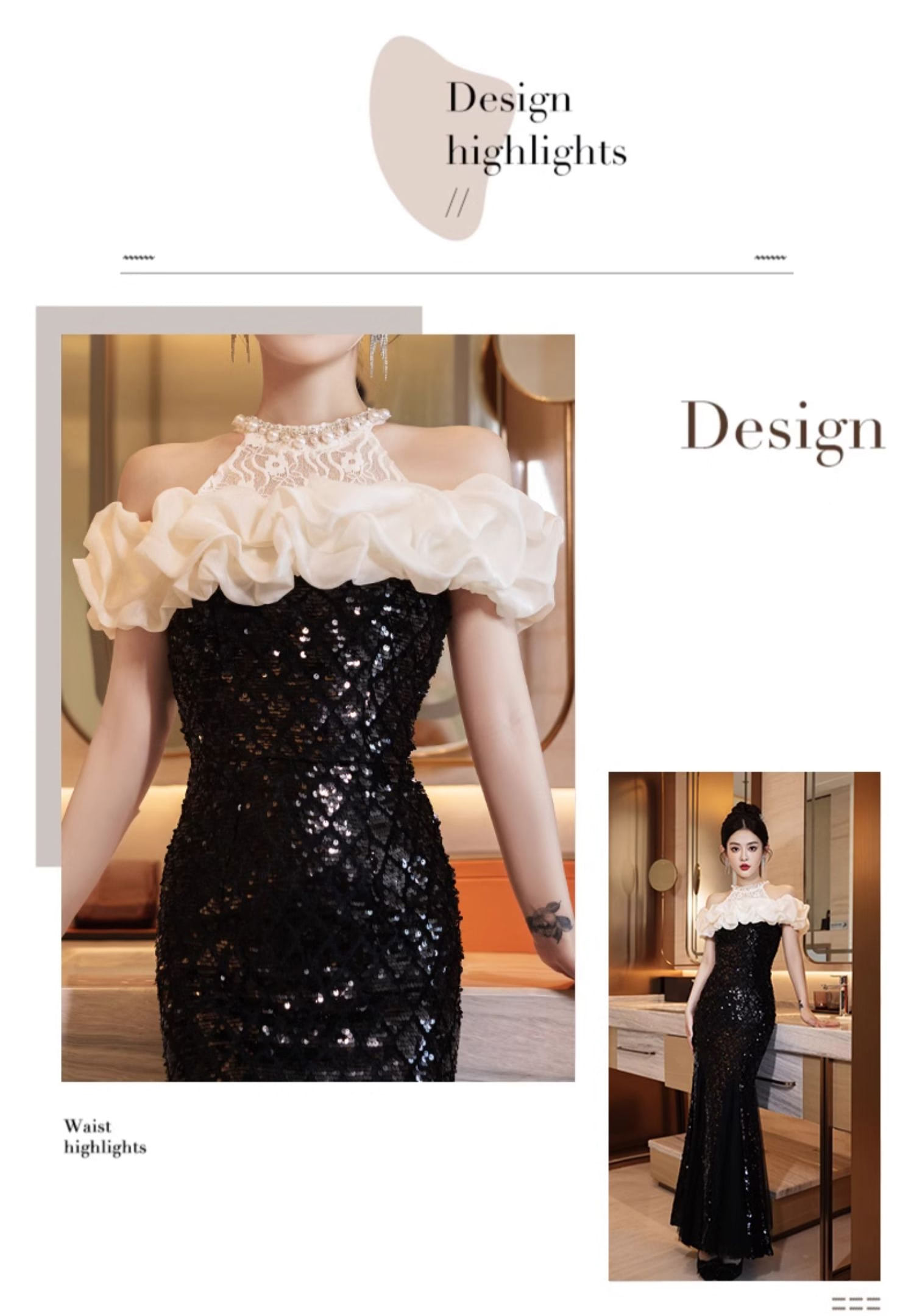Classy-Black-Sequin-Ruffle-Off-Shoulder-Lace-Halter-Neck-Mermaid-Formal-Dress08