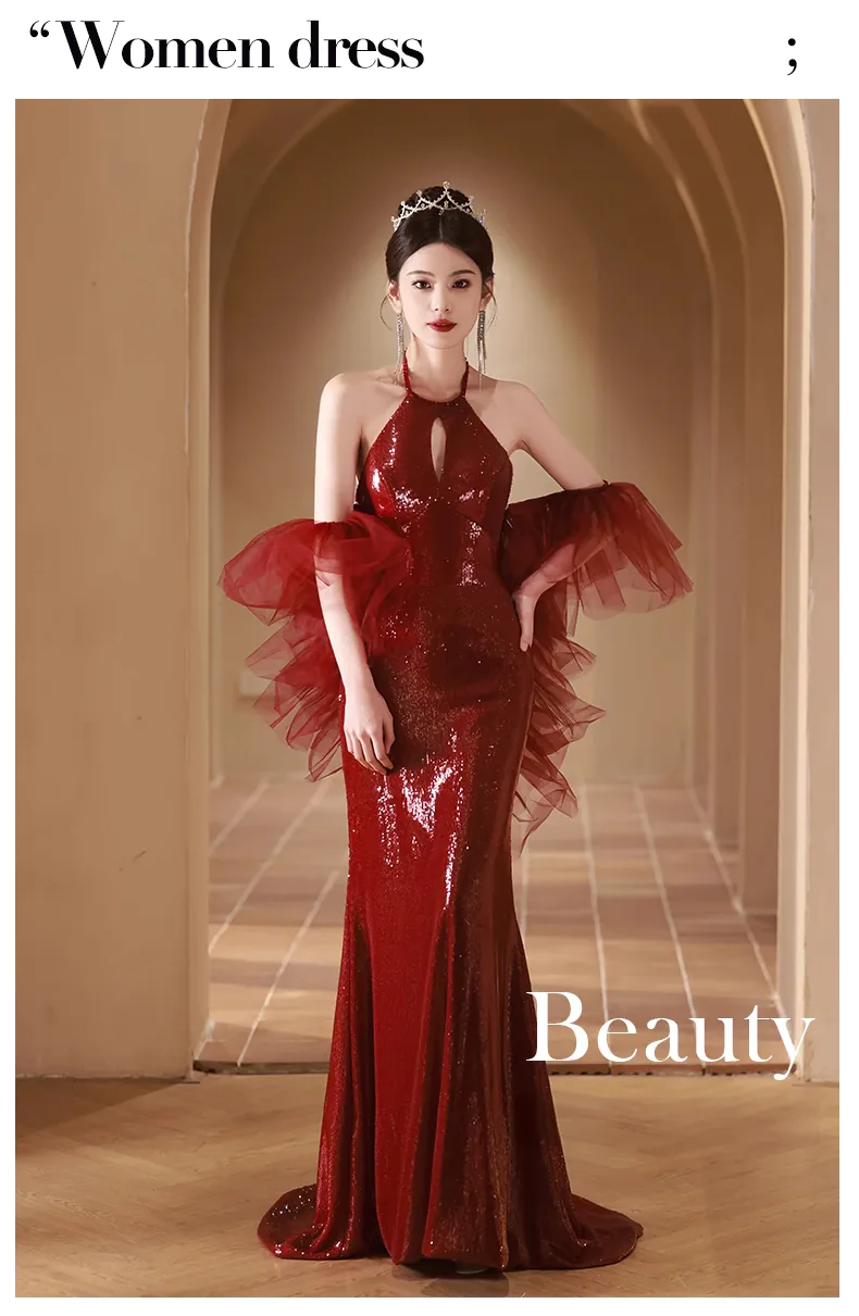 Classy-Halter-Neck-Burgundy-Sequin-Mermaid-Party-Gown-Evening-Dress07