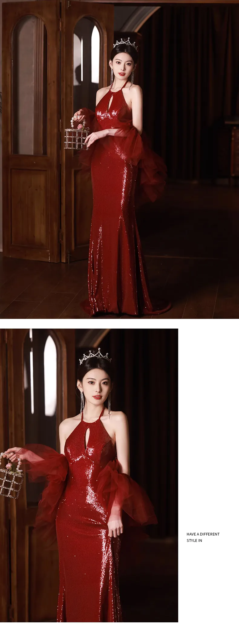 Classy-Halter-Neck-Burgundy-Sequin-Mermaid-Party-Gown-Evening-Dress13