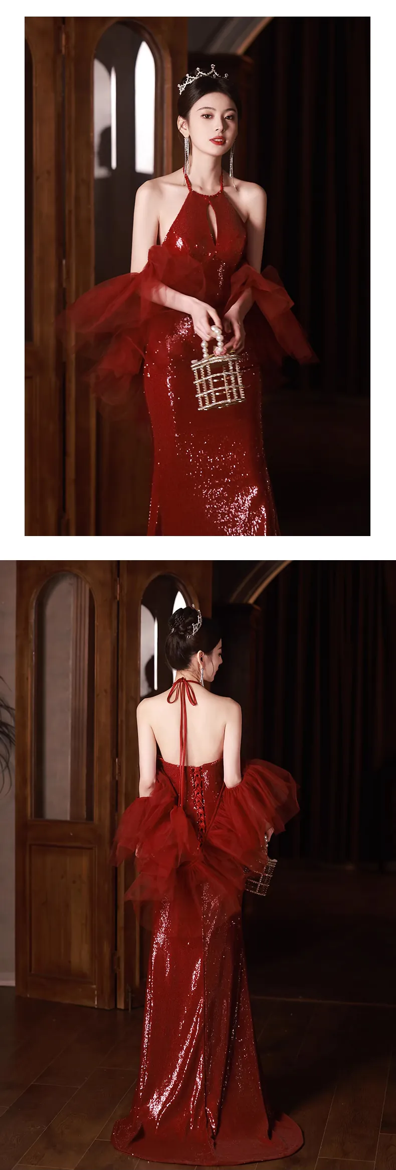 Classy-Halter-Neck-Burgundy-Sequin-Mermaid-Party-Gown-Evening-Dress14