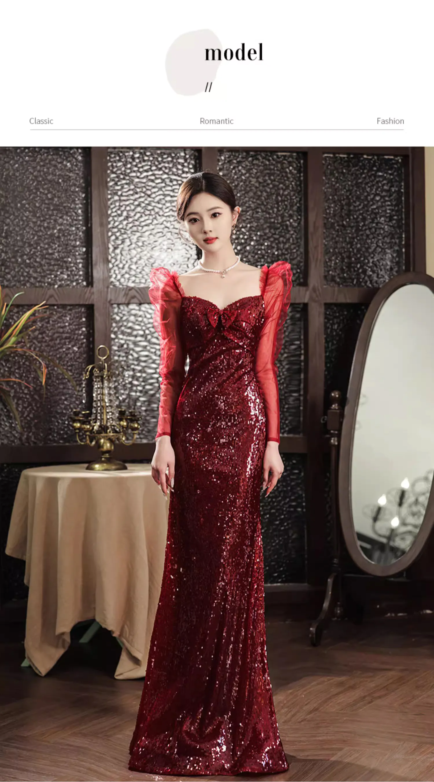 Elegant-Burgundy-Fishtail-Sequin-Prom-Dress-Cocktail-Gala-Formal-Gown10