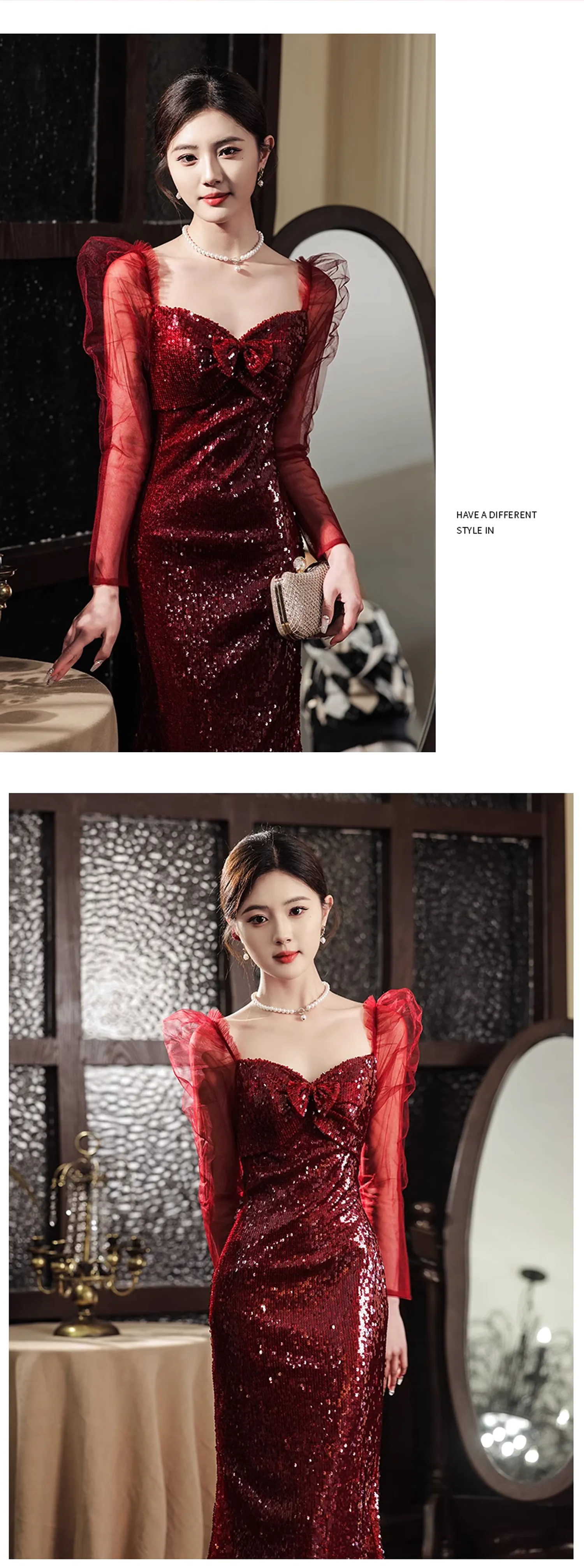 Elegant-Burgundy-Fishtail-Sequin-Prom-Dress-Cocktail-Gala-Formal-Gown13