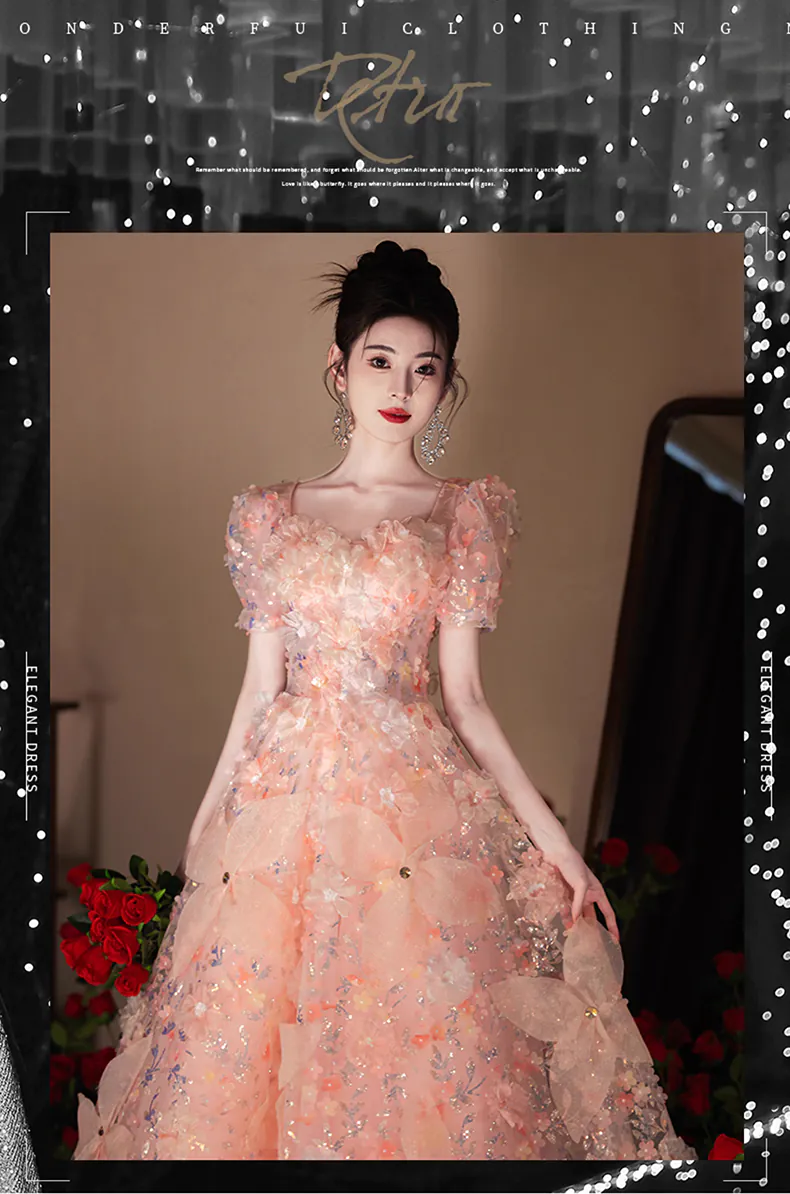 Fairy-Pink-3D-Floral-Birthday-Party-Engagement-Formal-Evening-Gown07