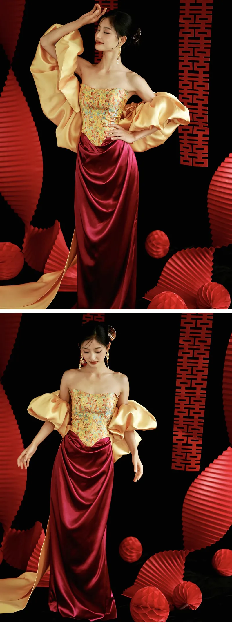 Floral-Jacquard-Strapless-Prom-Formal-Dress-with-Detachable-Bow-Train14