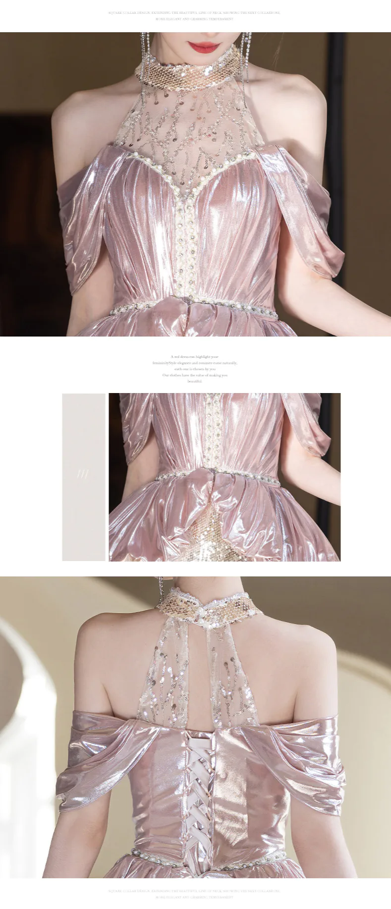 Luxury-Couture-Halter-Neck-Satin-Corset-Mermaid-Sequin-Evening-Formal-Dress09
