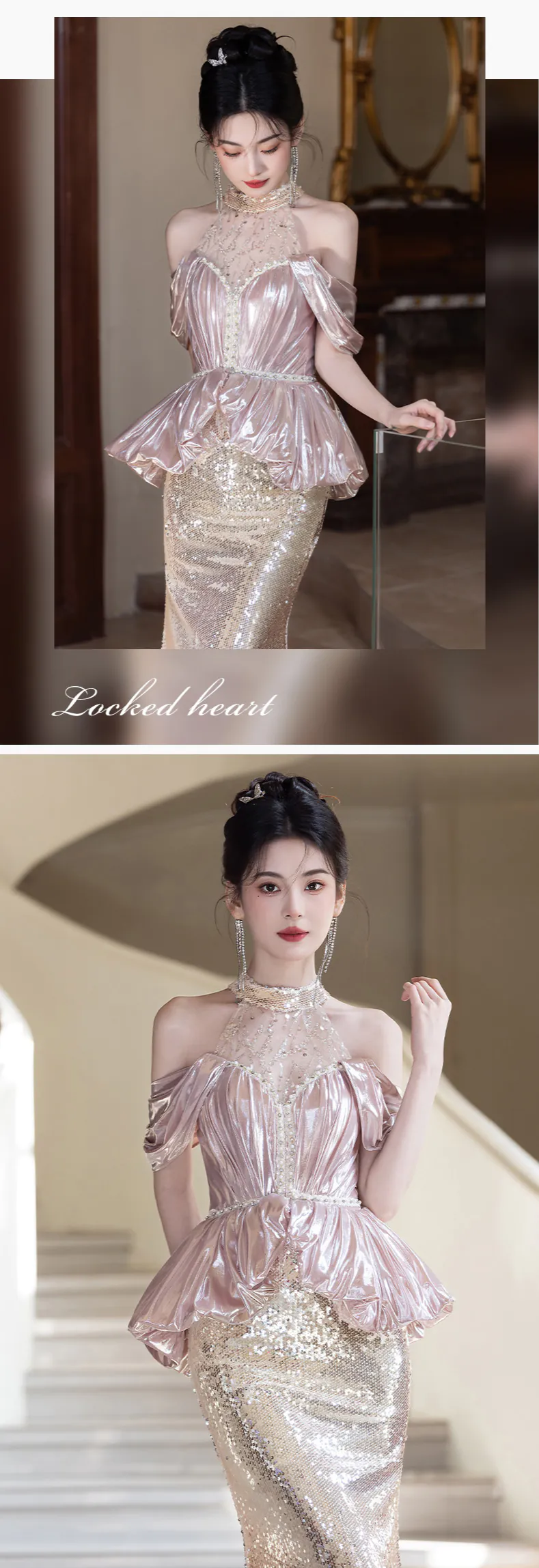 Luxury-Couture-Halter-Neck-Satin-Corset-Mermaid-Sequin-Evening-Formal-Dress16