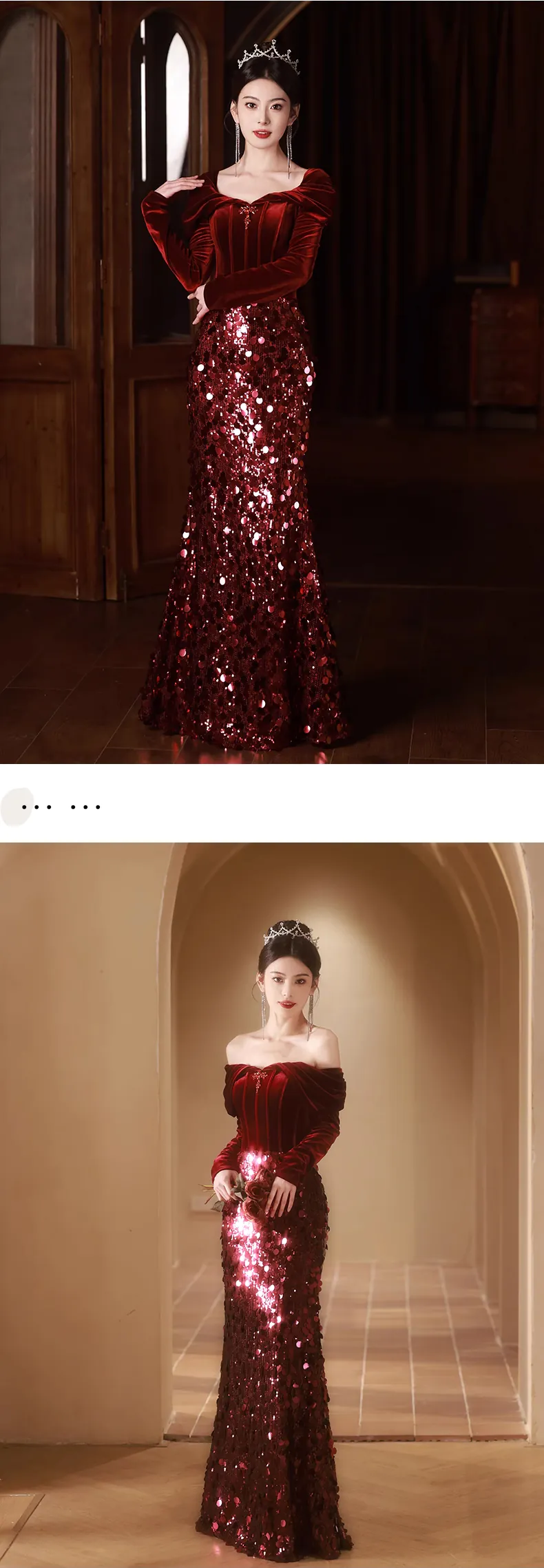 Luxury-Wine-Red-Off-the-Shoulder-Sequins-Fishtail-Cocktail-Party-Dress12