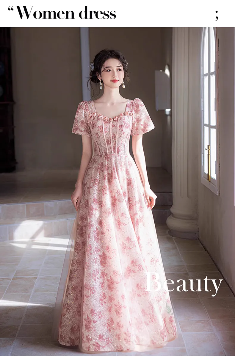 Modest-Pink-Square-Neck-Short-Sleeve-Evening-Dress-Formal-Party-Gown07