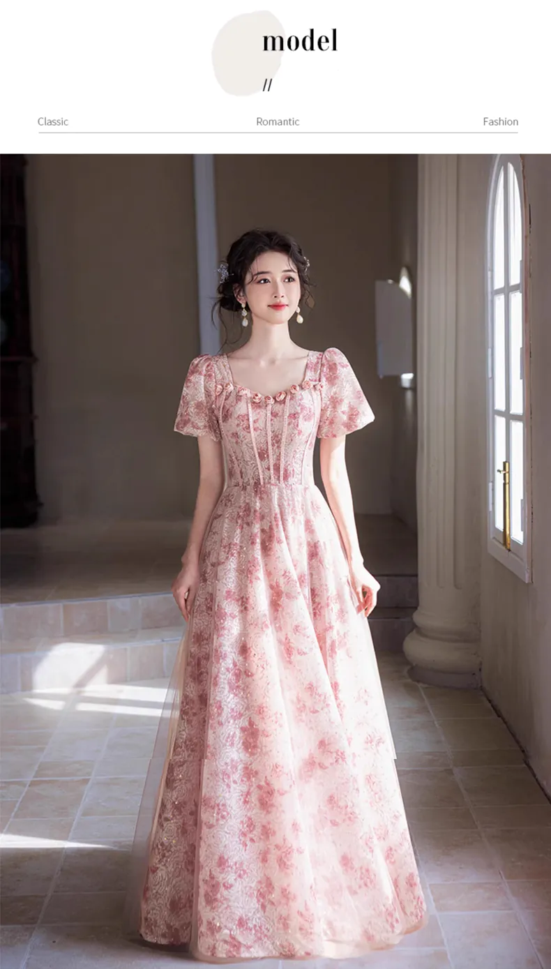 Modest-Pink-Square-Neck-Short-Sleeve-Evening-Dress-Formal-Party-Gown10