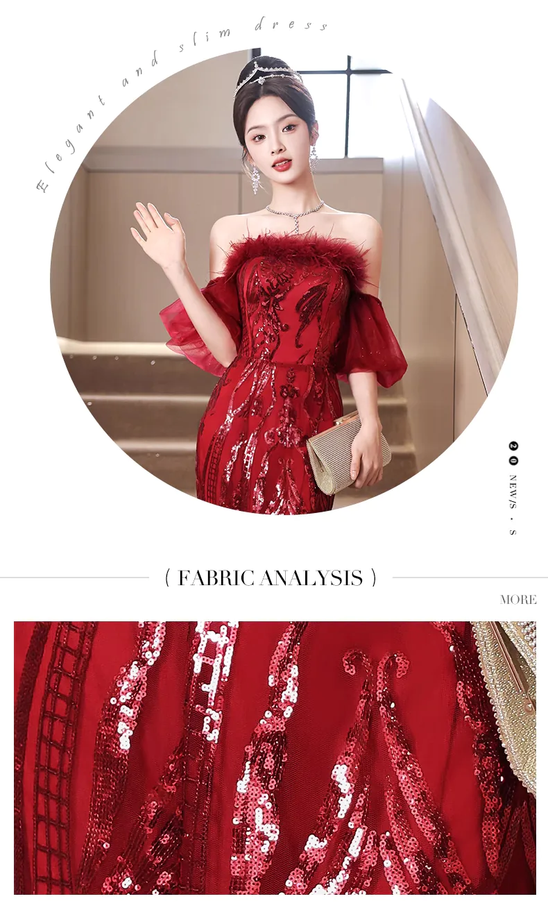 Sexy-Burgundy-Tube-Style-Strapless-Evening-Dress-Fishtail-Ball-Gown10