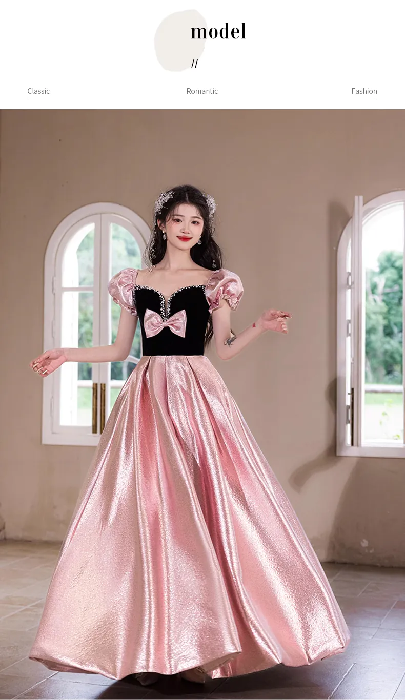 Sweet-French-Style-Princess-Pink-Satin-Birthday-Party-Evening-Prom-Dress10