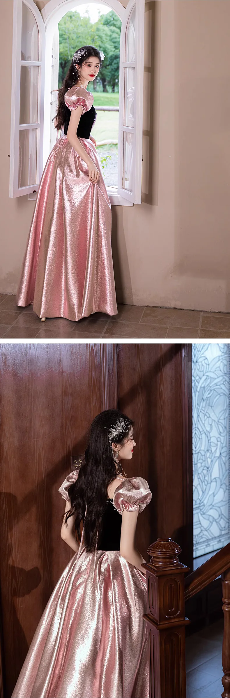 Sweet-French-Style-Princess-Pink-Satin-Birthday-Party-Evening-Prom-Dress14