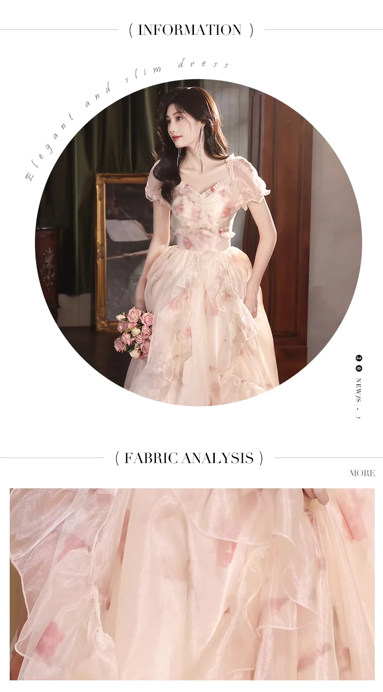 Sweet-Square-Neck-Short-Puff-Sleeves-Ruffle-Edge-Prom-Party-Evening-Dress10